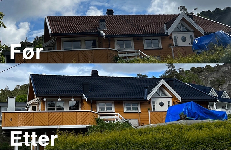Før og etter takfornying